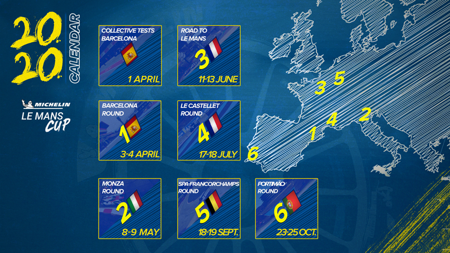 En 2020, six manches et sept courses pour la Michelin Le Mans Cup