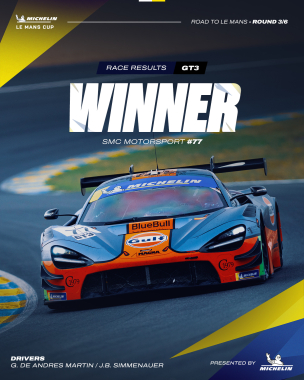 Our GT3 winners at Road To Le Mans 👉 @smcmotorsport_ 🥇 In a 3-hour race full of traffic, battles, an