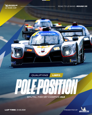 Pole position for @brutalfishracing by @camposracing at Le Mans! 👊 A superb lap from @arthurrogeonra