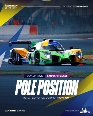 LMP3 Pro/Am pole goes to @intereuropolcompetition 👏 The No.34 secured an impressive fourth pole of t