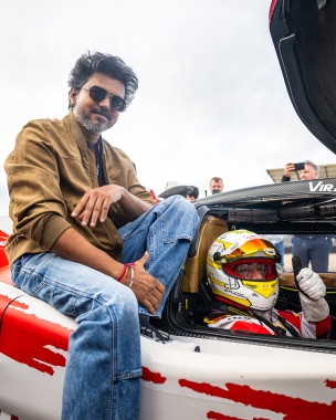 Two legends. One unforgettable moment at Silverstone. When @ajithkumarracing met @actorvijay. 👊 Yest